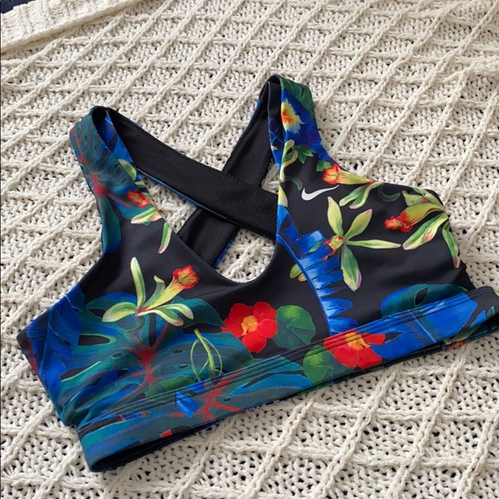 tropical print nike sports bra